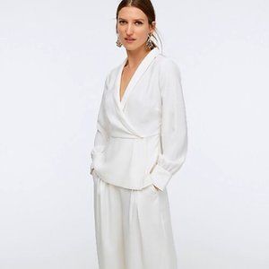 NWT J. Crew Drapery Faux Wrap Top Ivory